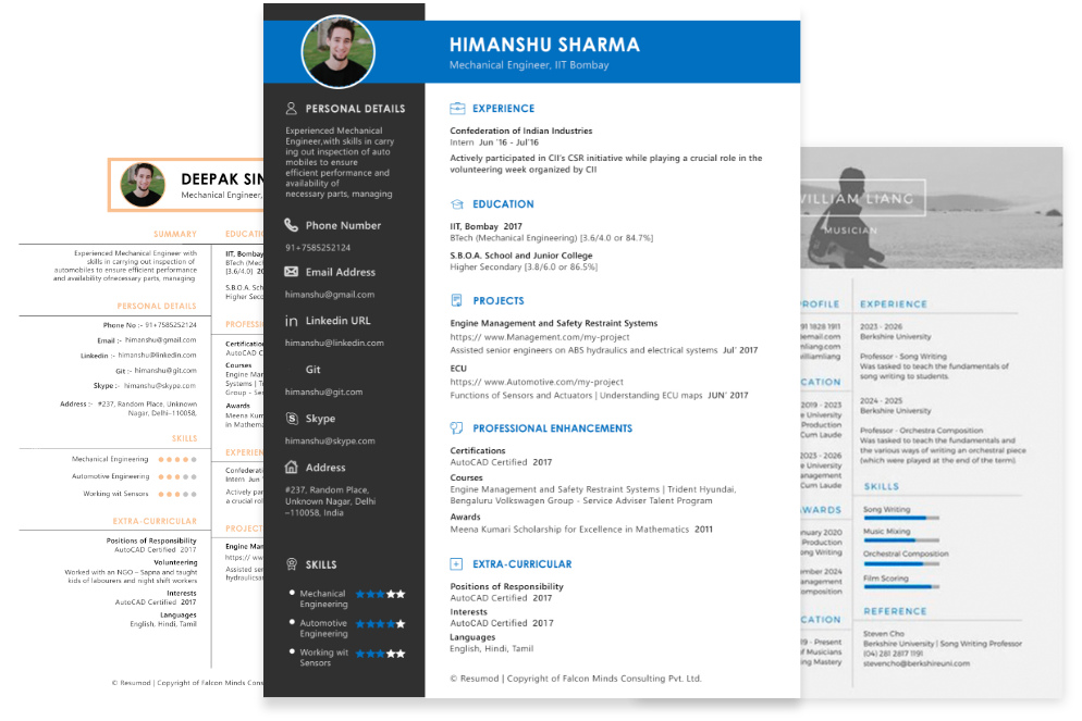 Automatic Resume Builder from resumod.in
